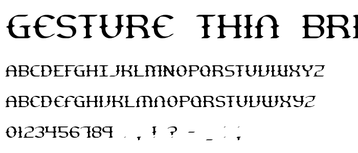 Gesture Thin BRK font